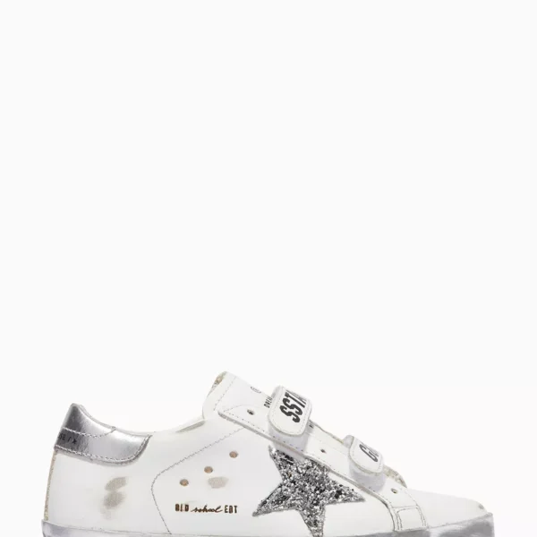 Old School Sneakers with Glitter Star in Leather