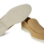 Loro Piana Summer Walk Suede Light Wood Smoke Loafers - Image 5