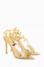 Gianvito Rossi Flavia 105 Sandals in Metallic Leather - Image 3