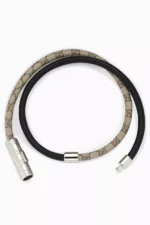 Gucci GG Double Bracelet in Leather & Canvas - Image 3