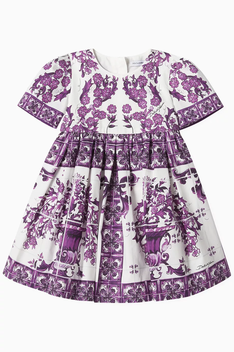 Dolce & Gabbana Majolica-print Dress in Cotton-poplin Dolce & Gabbana Majolica-print Dress in Cotton-poplin - Image 1
