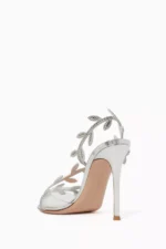 Gianvito Rossi Flavia 105 Sandals in Plexi & Metallic Leather - Image 3