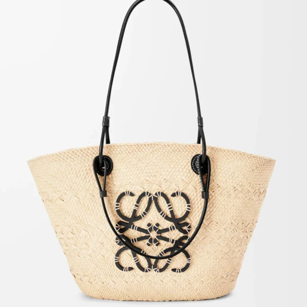 Loewe  Anagram Basket bag in iraca palm and calfskin
