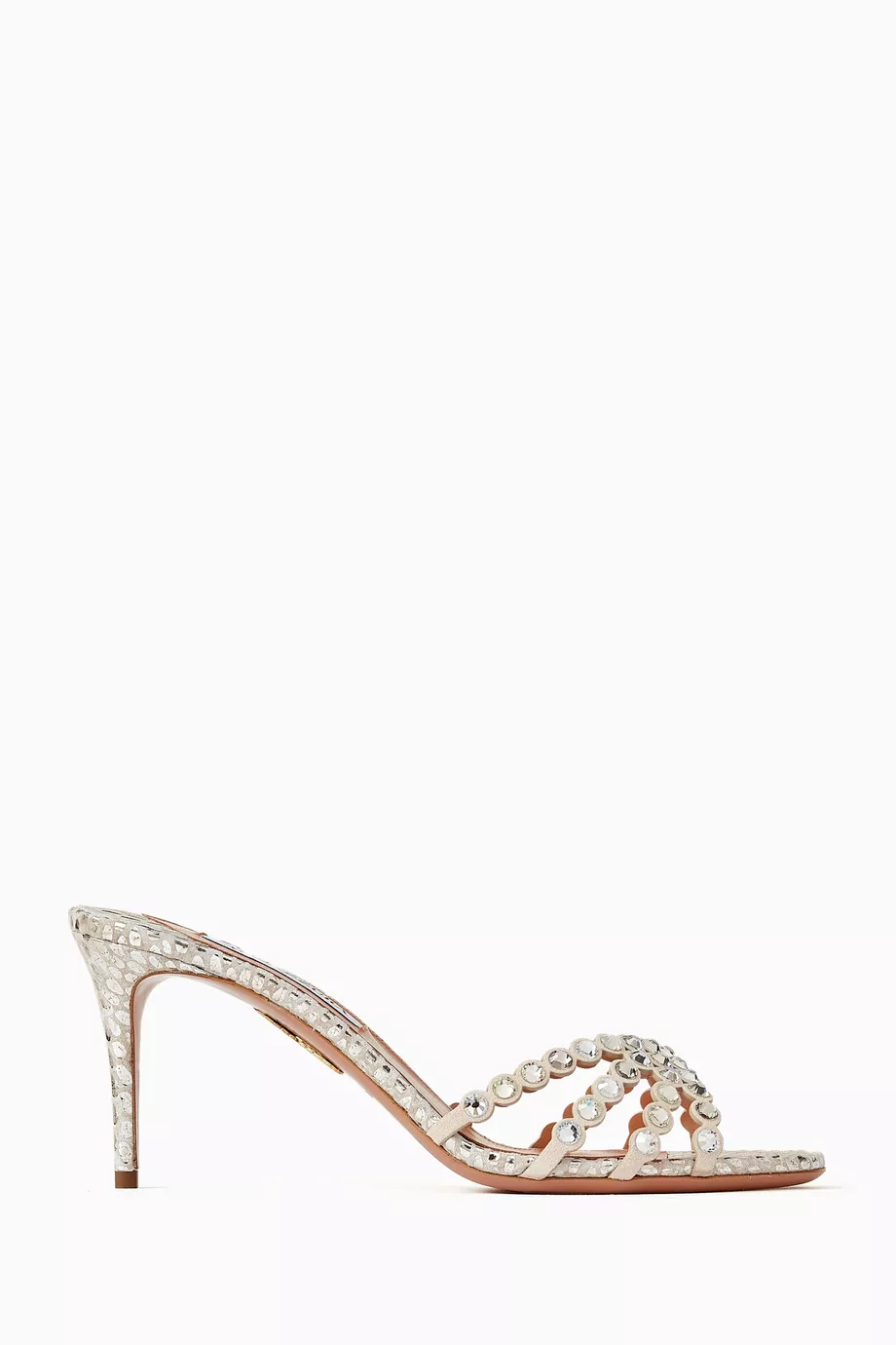 Aquazzura Tequila 75 Mule Sandals in Dragon Leather Aquazzura Tequila 75 Mule Sandals in Dragon Leather - Image 1