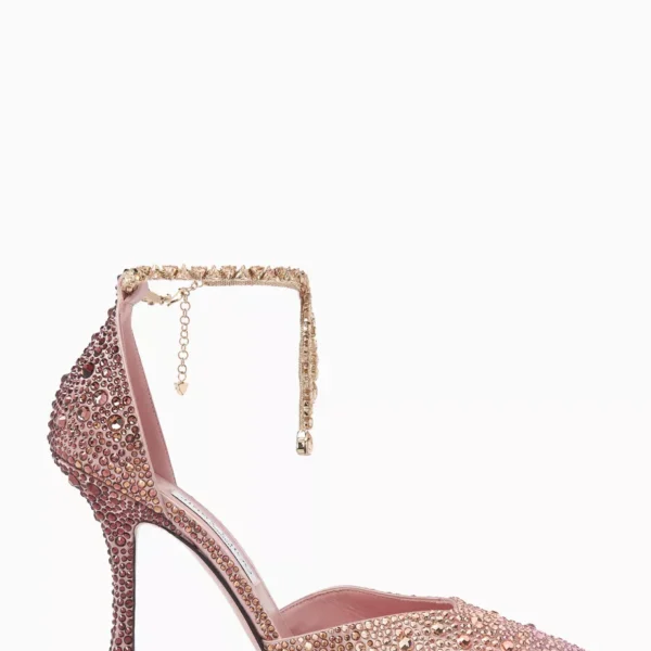 Jimmy Choo Stevie 100 Crystal-embellished Pumps in Satin