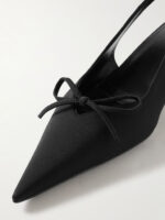 BALENCIAGA  Knife bow-embellished twill slingback pumps Black - Image 4