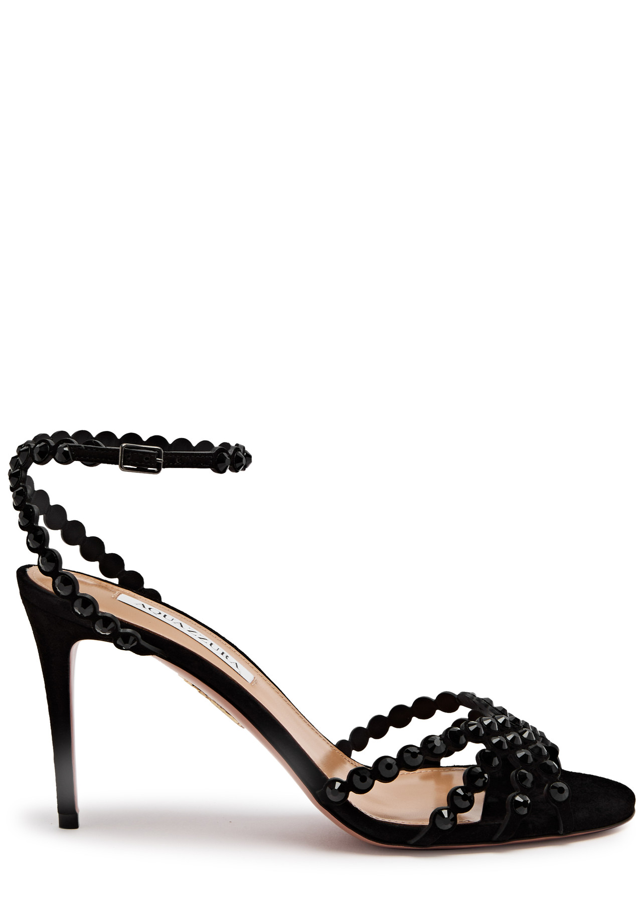 AQUAZZURA New Season Tequila 85 embellished suede sandals AQUAZZURA New Season Tequila 85 embellished suede sandals - Image 1