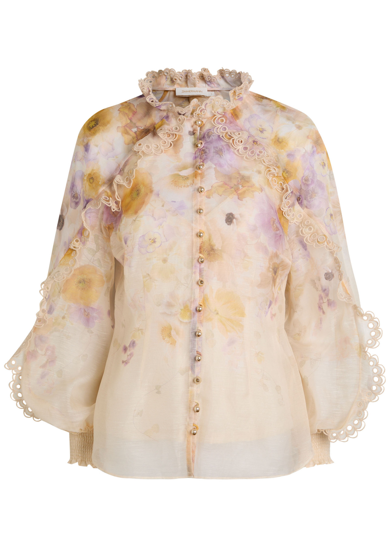 ZIMMERMANN Memento floral linen-blend blouse ZIMMERMANN Memento floral linen-blend blouse - Image 1