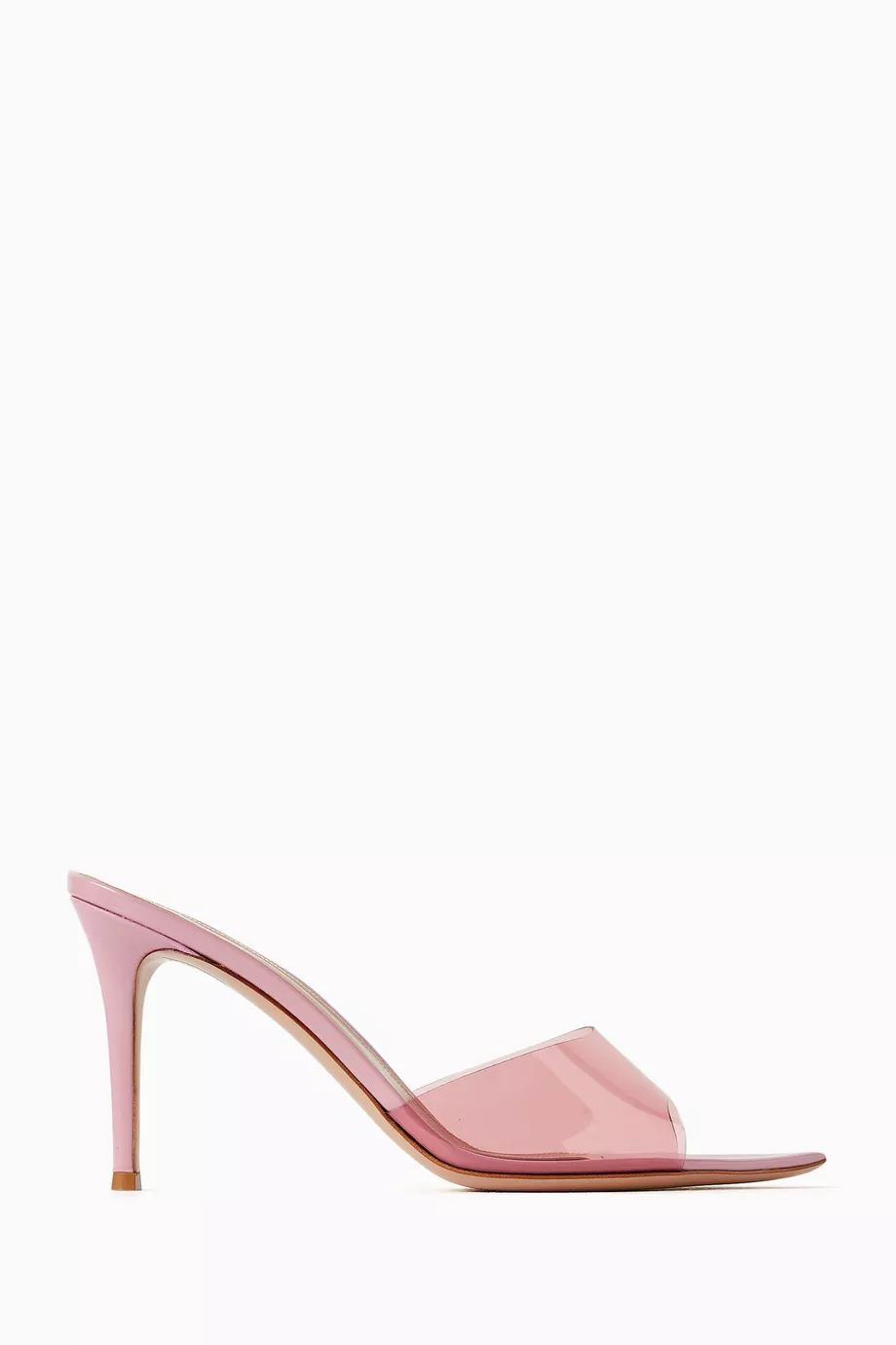 Gianvito Rossi Elle 85 Mule Sandals in Patent Leather & Plexi Gianvito Rossi Elle 85 Mule Sandals in Patent Leather & Plexi - Image 1