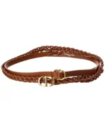 Dior women's two-layer belt, thin, distinctive caramel color