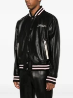 AMIRI Ebroidered Leather Varsity Jacket - Image 3