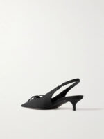 BALENCIAGA  Knife bow-embellished twill slingback pumps Black - Image 3