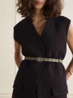 GUCCI  Printed leather belt Beige - Image 2