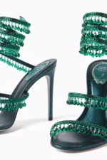 René Caovilla Chandelier 105 Sandals in Metallic Leather - Image 4