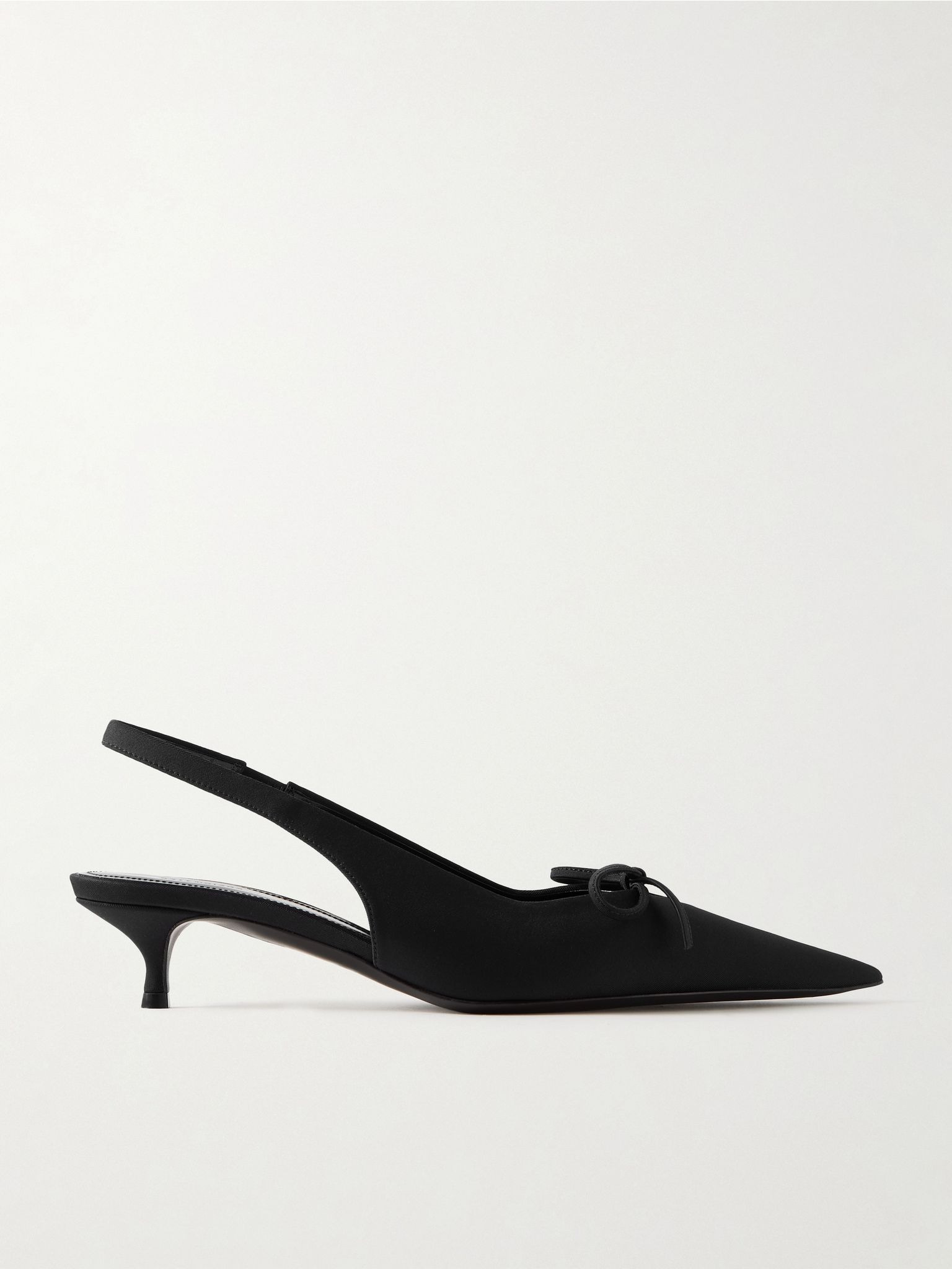 BALENCIAGA Knife bow-embellished twill slingback pumps Black BALENCIAGA Knife bow-embellished twill slingback pumps Black - Image 1