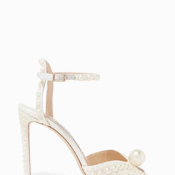 Jimmy Choo  Sacora 100 Pearl Satin Sandals